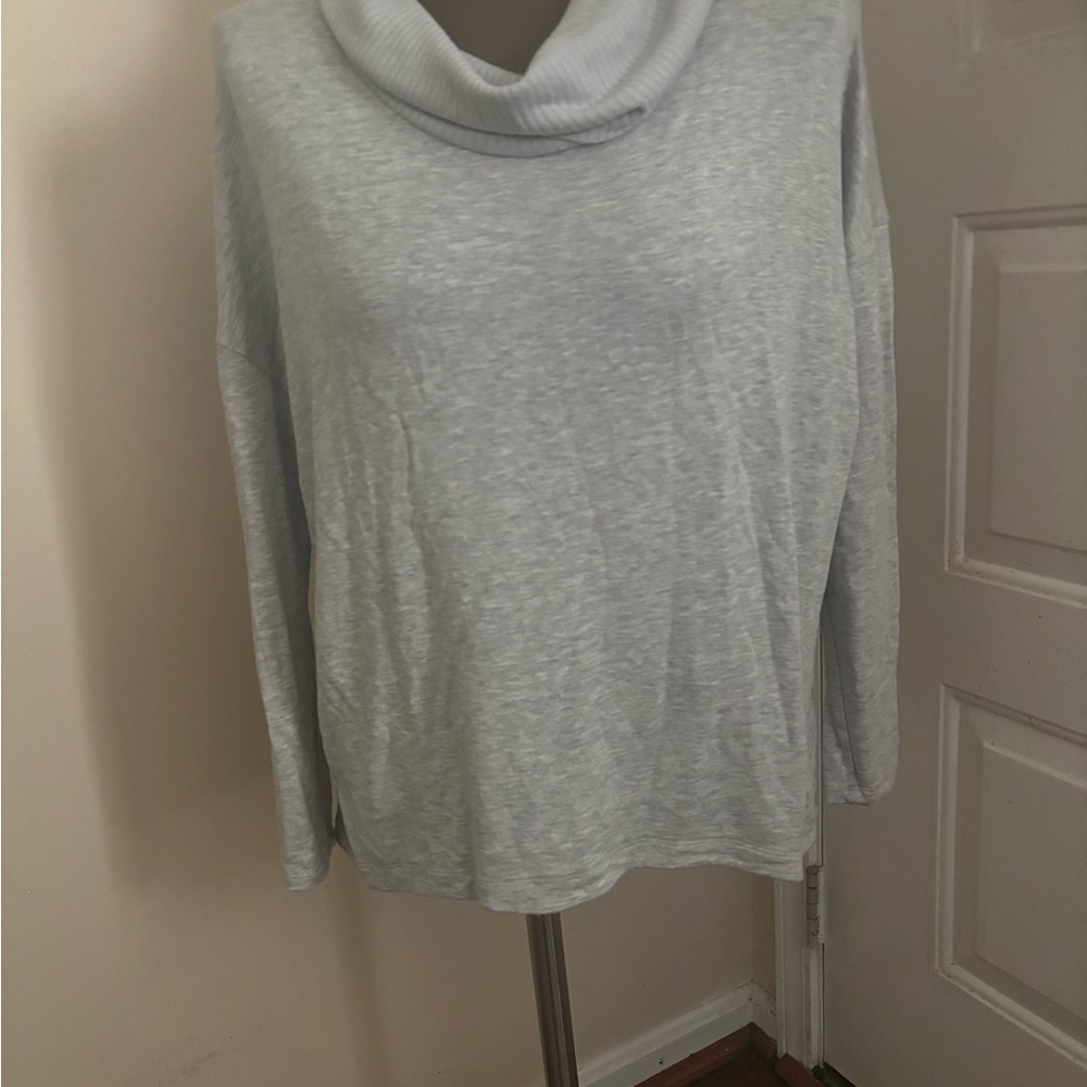 LOFT Heather Gray Cowl Neck Pullover